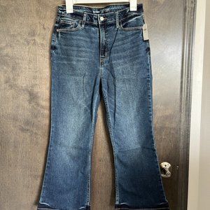Old Navy dark wash petite flare jeans